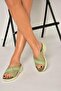 Y973935004 Green Fabric Thick Soled Women's Slippers