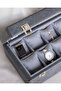 Handmade 10-Piece Premium Watch Box, Faux Leather Covered, Special Design with Glass, Accessory Organizer - 5