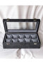 Handmade 10-Piece Premium Watch Box, Faux Leather Covered, Special Design with Glass, Accessory Organizer - 2
