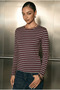 Women's Striped Crew Neck Long Sleeve Basic T-Shirt-Blouse, Relaxed Fit - 3