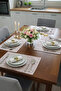 Dried Rose Geometric Patterned American Service Set - 30X40 cm Petibor Edge Supla Set of 6 - 2