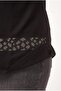 Women's Large Size Collar and Skirt Leopard Stone Detail Black Blouse - 5