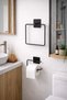 Adhesive Square Towel Holder Towel Rack and Toilet Paper Holder Practical Bathroom Set of 2 - 3