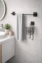 Adhesive Black Blow Dryer Hanger and Long Towel Rack Practical Set of 2 - 2