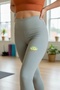 Namaste and Lotus Printed Aik Green Recovery High Waist Tights - 2