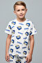 Sonic Print T-Shirt with Crew Neck and Short Sleeves - 2