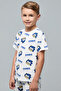 Sonic Print T-Shirt with Crew Neck and Short Sleeves - 4