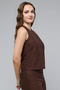 Women Brown Schiffli Sleeveless Top - 3