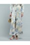 Patterned Wide Leg Pants with Elastic Waist - 4