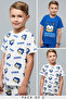 Sonic Print T-Shirt with Crew Neck and Short Sleeves
