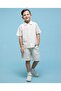 Boys Beige Jacquard Shirt and Shorts Set