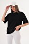 Women's Crew Neck Oversize T-Shirt with Back Print Detail - 260151 - 2