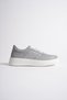 Women's Genuine Leather Sneaker Lace-Up Sports Shoes - Gray