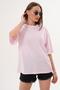 Women's Crew Neck Oversize T-Shirt with Back Print Detail - 260151 - 5