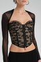 Women's Detachable Bolero Detailed Design Blouse Corset - 7