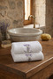 2-Piece Hand/Face Towel Set 50X100 cm - Embroidered White