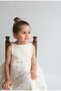 GUIPURE LACE GIRLS' BIRTHDAY PARTY DRESS WITH BOW ON THE BACK - 3