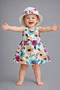 Sweet Baby Girl Floral Print Summer Dress with Hat Sleeveless Cotton Dress - 6