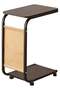 Elegant Mobile Side Table with Top Tray, Bottom Shelf and Magazine Holder, Durable Steel Frame, Idea