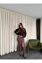 Brown Satin Lace Skirt - 37206