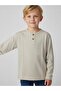 Boy's Buttoned Cotton Thin Long Sleeve T-Shirt - 4