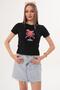 Women's Print Detailed Crew Neck T-Shirt - 260139 - 2