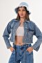 Women's Tassel Detailed Short Denim Jacket - 260179 - 4