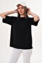 Women's Crew Neck Oversize T-Shirt with Back Print Detail - 260151 - 5