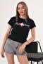 Women's Print Detailed Crew Neck T-Shirt - 260056