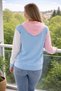 🧥   Women's Hooded Sweatshirt – Pastel Color Block - 3