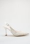 Nice Women's White Stone Detailed Evening Dress Heeled Shoes - 4