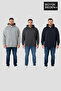 Men's Plus Size 3-Piece Set Sleeves and Skirt Ribbed Thin Hooded Sweatshirt Spr26Bsw957+3