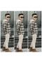 Boys' Clothing Woodcutter Shirt Gabardine Pants Lower and Upper Set