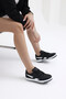 Unisex Black and White Comfortable Fit Thermo Sole Lace-Up Sports Shoes - 6
