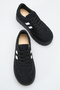 Eloveva Black Thick Sole Lace-Up Suede Striped Orthopedic Daily Women's Sports Shoes - 3