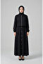 Zippered Cotton Hijab Double Set 0239-01 Black - 3