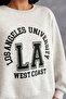 Losangeles Printed Beige Color Crew Neck Relaxed Fit Sweatshirt - 3