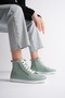 Women's Genuine Leather Daily Zippered Sports Boots - Water Green