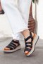 Women's Genuine Leather Extra Comfortable Wedge Heeled Sandals - 4