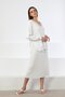 White Midi Length Pleated Viscose Women's Knitwear Skirt