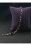 Leaf Green and Red Stone Stylish Daily Nature Steel Bracelet Ivy Rose Themed Jewelry Accessory - 7