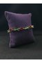 Leaf Green and Red Stone Stylish Daily Nature Steel Bracelet Ivy Rose Themed Jewelry Accessory - 4
