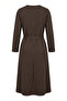 Stripe Patterned Belted Hijab Dress 2222A-01 Brown - 7