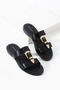 Women's Tan Buckle Double Strap Casual Slippers - Comfort Sole Velin