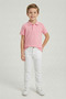 Boys Pink Polo Neck T-Shirt and White Pants Set April 23Rd Show Outfit - 2