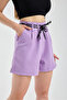 High Waist Pleated Shorts – Double Piping Belt, Pockets, Casual - 7