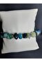 Turquoise Color Large Cracked Agate Stone Bracelet Unisex