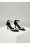 Shiny Bow Detail Women's Heeled Shoes Black (8cm) - 2