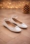Women's Patent Leather Ballerina Ankle Strap Orthopedic Sole Casual Shoes