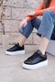 Women's Comfort Black and White Casual Sports Shoes Lace-Up High Sneaker Sole 5 cm - 2